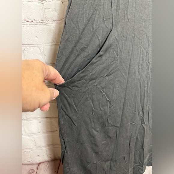 Eileen Fisher Dress Sheath Shirt Slouchy drapey Size S Viscose gray Stretch GUC - Picture 3 of 6